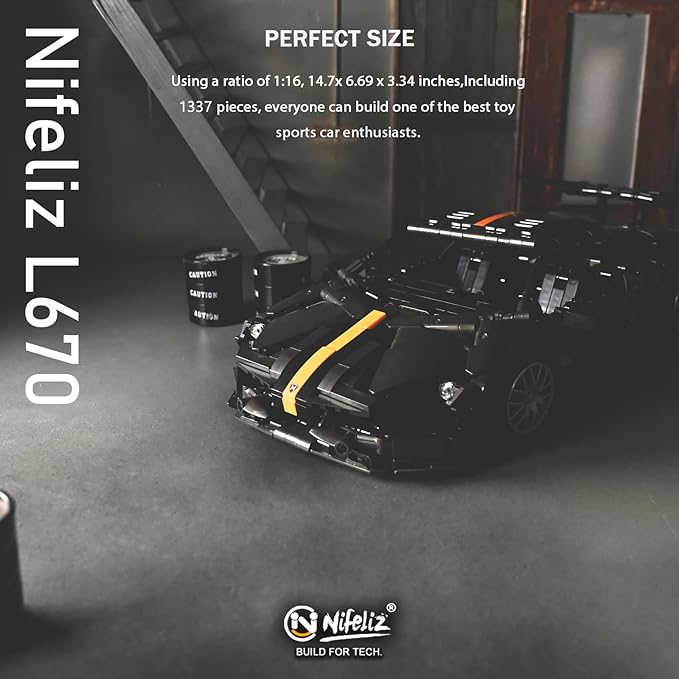 Nifeliz L670 schaalmodel Sportauto - Technic bouwset 1:14