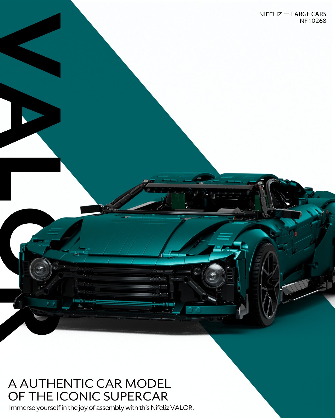 Nifeliz Valor schaalmodel Sportauto - Technic bouwset 1:8