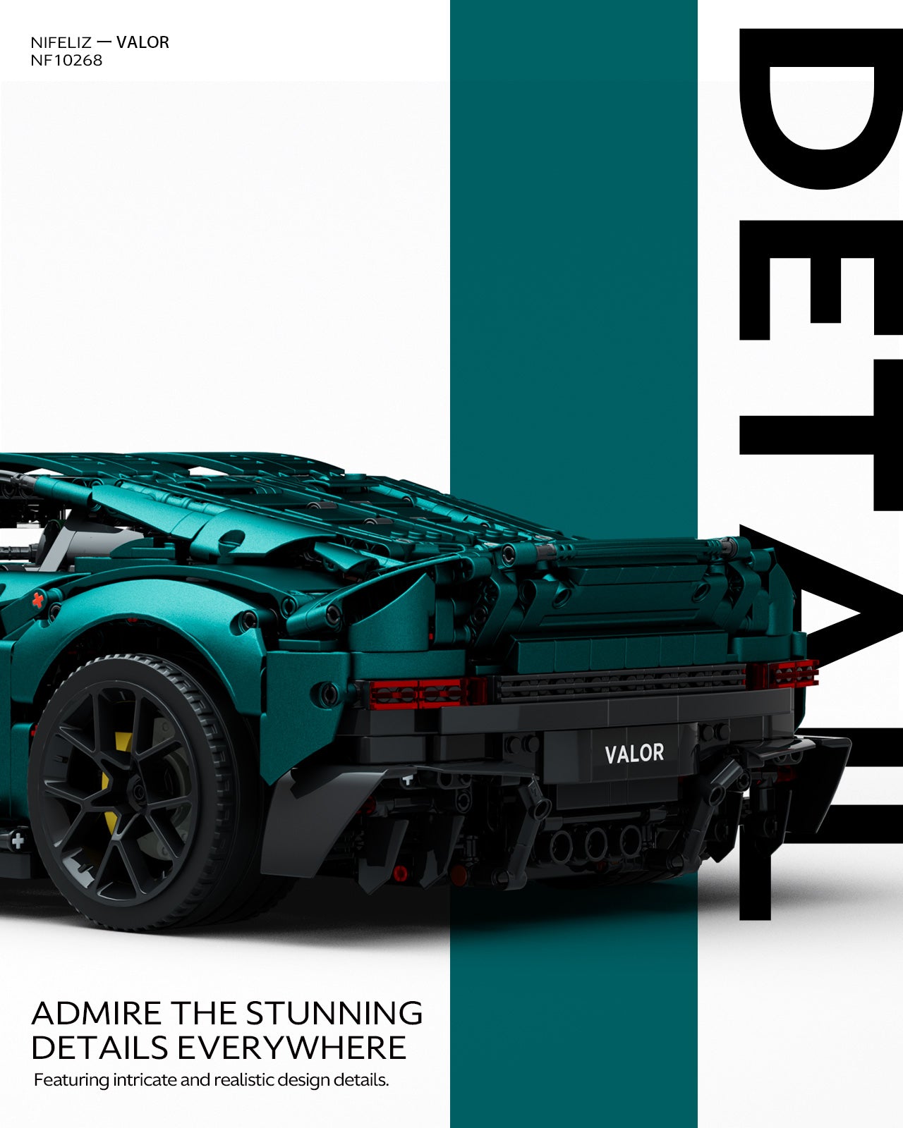 Nifeliz Valor schaalmodel Sportauto - Technic bouwset 1:8