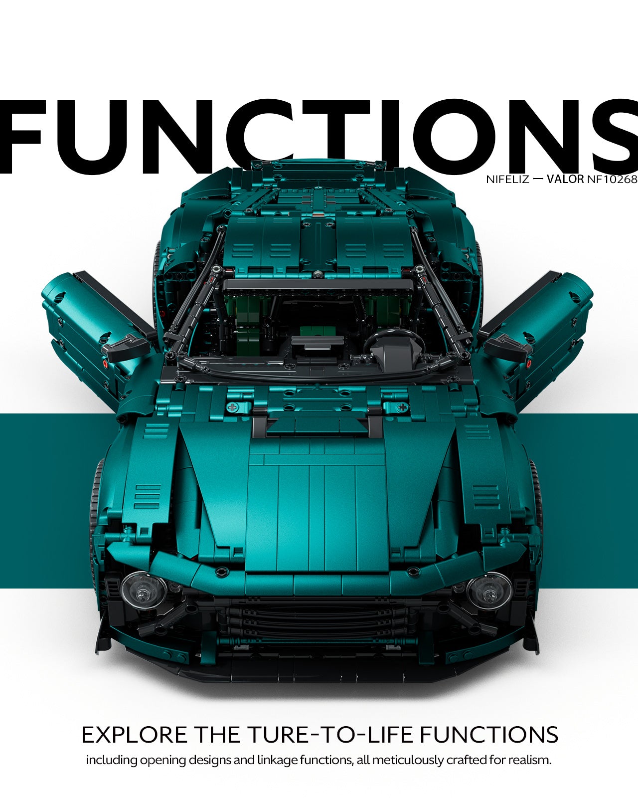 Nifeliz Valor schaalmodel Sportauto - Technic bouwset 1:8